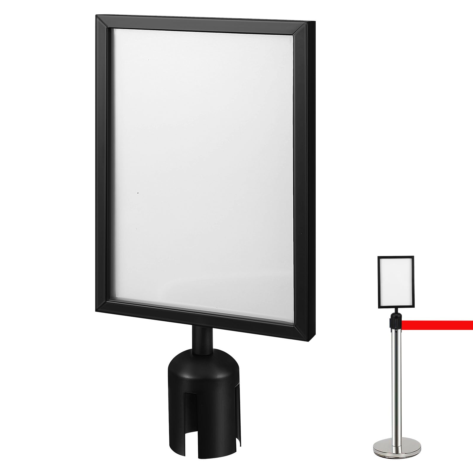 Veemoon Vertikaler Portrait Schildrahmen aus Metall A4 Hochformat mit Stabiler Konstruktion für Absperrpfosten und Professionelle Beschilderung in Fluren und Wasserzeichen
