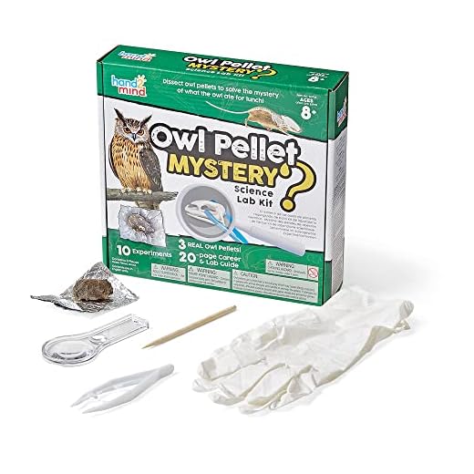 hand2mind Animal Science Kit for Kids 8-12, Kids Science Kit with Fact-Filled Guide, Learn About Animal Biology and Dissect Owl Pellets, STEM Toys, 10 Science Experiments