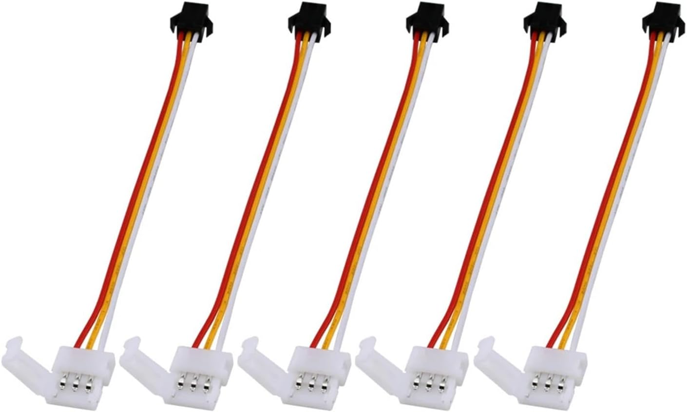5 PCS 3 Pin SM JST LED Strip Light Connector Cable for 10mm WS2811 WS2812B Fantasy Ribbon to Controller No Soldering