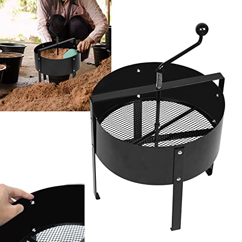 YUENFONG tamiz de suelo, tamiz de manivela, tamiz de jardín giratorio, tamiz de compost de suciedad con bandeja de tamiz de malla, tamiz de arena, tamiz de compost tamiz para tierra, piedras, arena