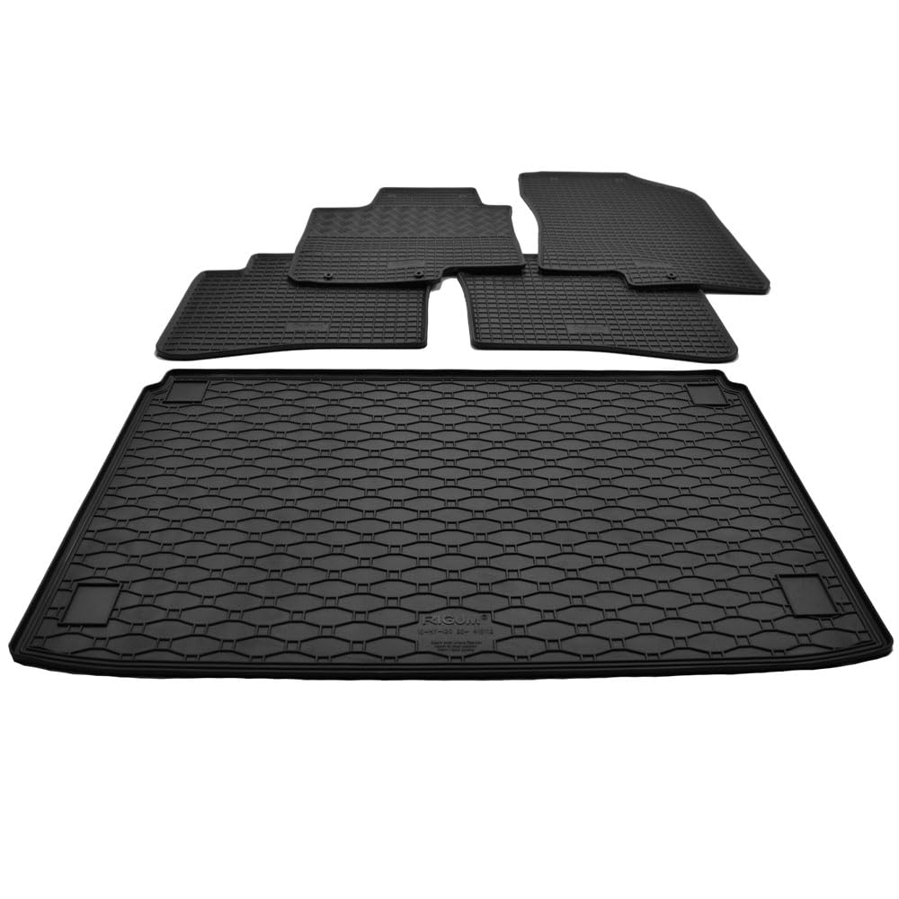 Gummimatten + Gummi Kofferraumwanne Set kompatibel mit Hyundai i20 BC3 mit Zwischenboden ab Bj.2020 112