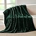 Whale Flotilla Flannel Fleece Throw Blanket for Couch Sofa Bed, Lightweight Breathable Soft Throws Plush Fluffy Chevron Design Decorative Blankets for All Season, 50x60 Inch, Emerald Green