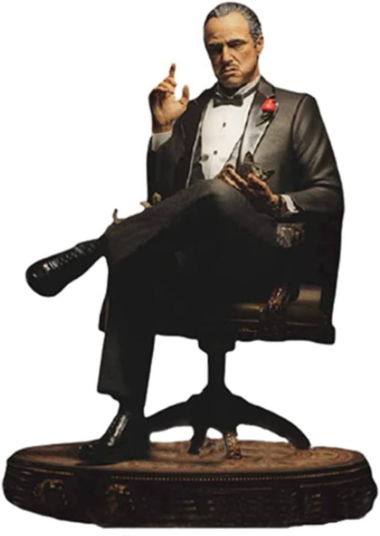 DCSCRFE Don Vito Statue Corleone Sculpture, Classic Movie Character Statue Resin Chair Figure Bedroom Home Decoration Living Room Office
