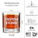 DADDY FACTORY Personalized Bourbon Glass, Engraved Monogram Rocks Cocktail Glass, 11 oz Custom Whiskey Gift For Men