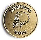 STOIC STORE UK Memento Mori Coin - Heavy Brass Antique Bronze Stoic Quote Coin - Marcus Aurelius/Stoicism/Skull/Reminder Coin