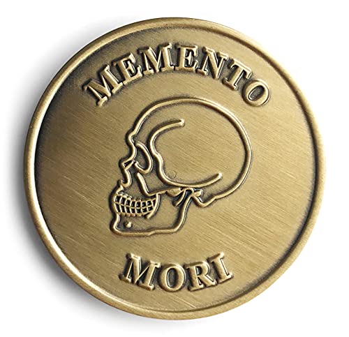 STOIC STORE UK Memento Mori Coin - Momento Mori Coin - Marcus Aurelius Stoic Coin - Brass EDC Challenge Coin