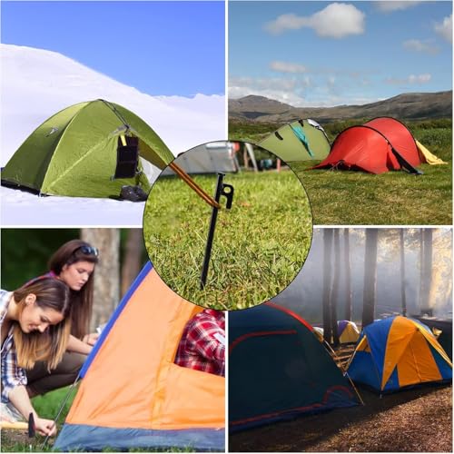 Estacas metálicas resistentes de 30 cm para suelo de camping 4