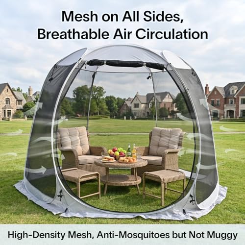 LEEDOR® Pop Up Screen House, 4-6 Person Outdoor Screen Tent, Camping Screen Room with Carry Bag, Screen Gazebo with Mosquito Netting, Instant Sun Shelter for Garden, Patio, Backyard 10'x10' - Image 3