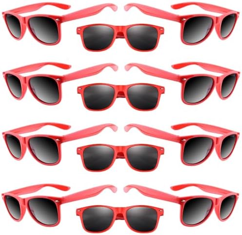 ASTARON 12 Stück Party Sonnenbrille, Neon Vintage Sonnenbrillen Set Retro Lustige Party Brille für Strand Hochzeit Partypool Partyzubehör