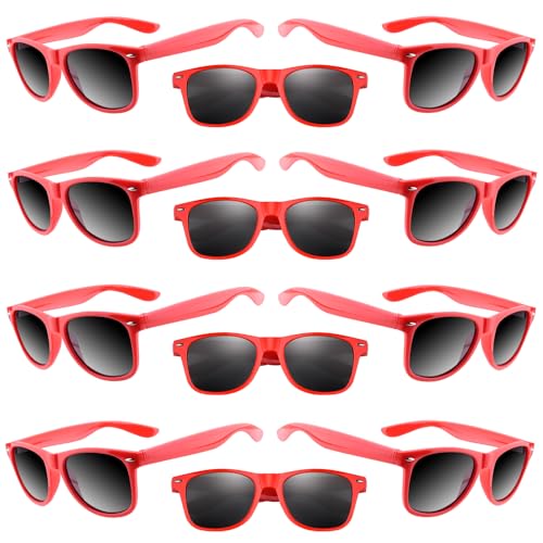 ASTARON 12 Pack Party Sunglasses Bulk Neon Party Favors for Beach Wedding Party Pool Party Supplies