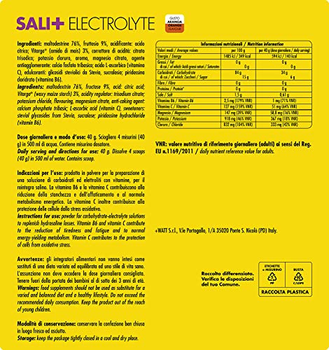 +Watt Sali+ Electrolyte Integratore Idrosalino Gusto Arancia, 600g