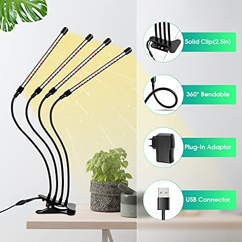 Wolezek Pflanzenlampe LED mit 80 LEDs und Timer für Zimmerpflanzen
