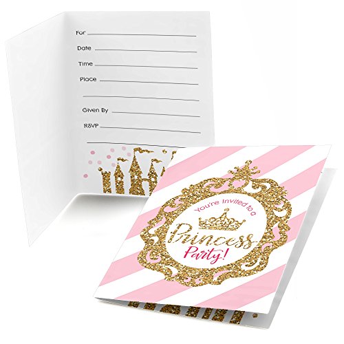 Big Dot Of Happiness Little Princess Crown - Fill In Pink And Gold Princess Baby Shower Or Birthday Party Invitations (8 Count) #TOP13