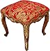 Harald Glööckler Pompöös by Casa Padrino luksusowy barokowy stołek prostokątny czerwony wzór/brązowy złoty - pompööser barokowy stołek zaprojektowany