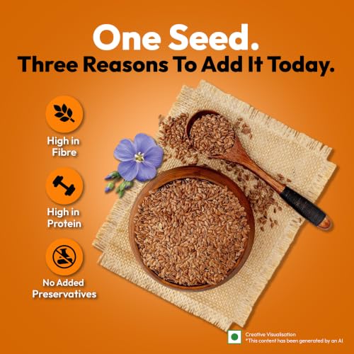 Image of True Elements Flax Seeds Raw 1kg - Alsi Seeds | Rich in Protein | Good for Hair Growth | Edible Superfood for Eating | Source of Iron & Dietary Fibre