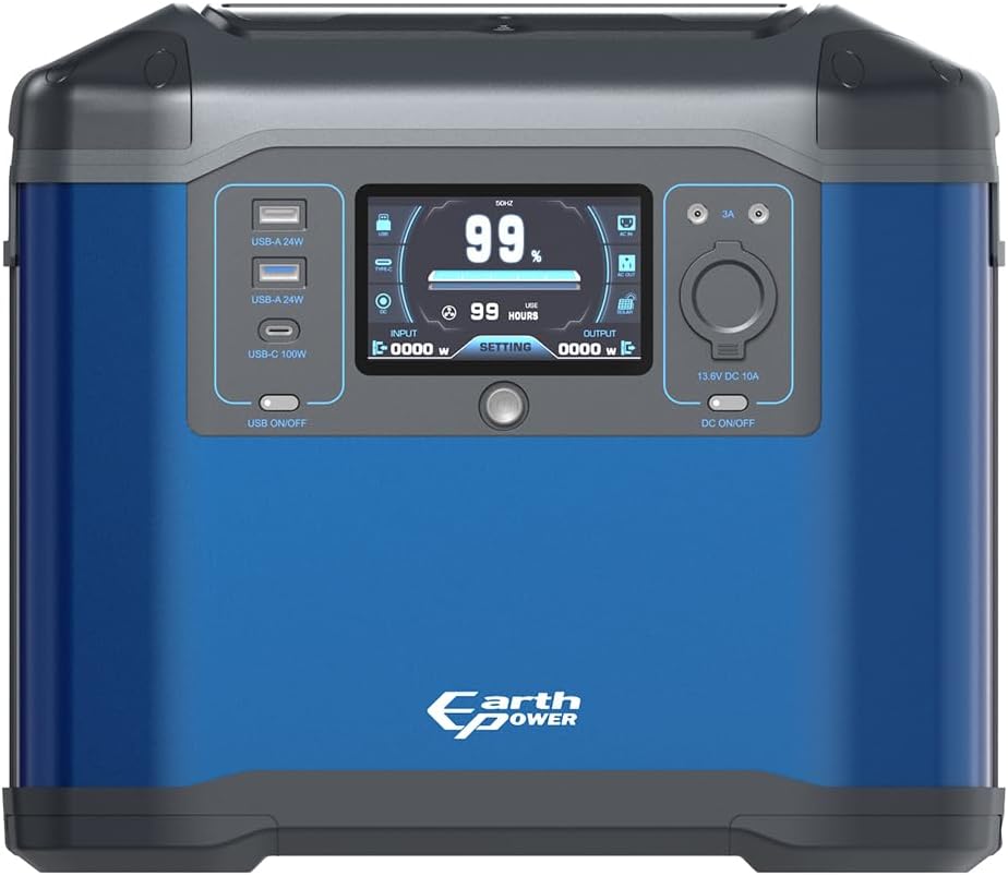 Earth power ポータブル電源 ELシリーズ 1500W 容量960Wh USB充電Type-A・Type-C アルミボディ採用 EL960i
