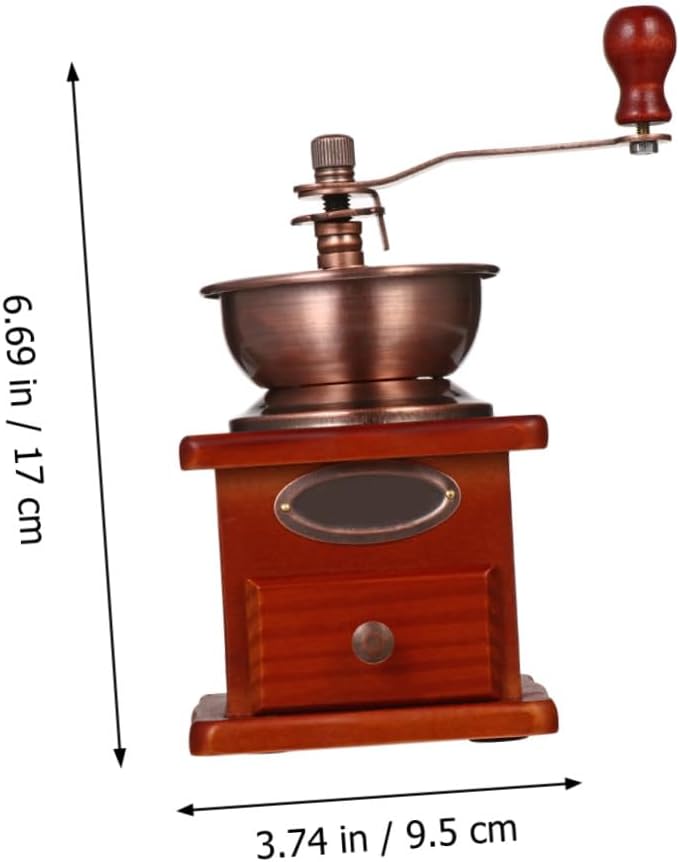 BESPORTBLE Manual Coffee Bean Grinder with Ceramic Burr Grind Compact Wooden Hand Grinder for Home Office Travel