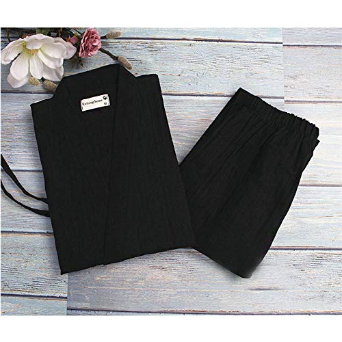 Men's Japanese Kimono Cotton Pajamas Suit2