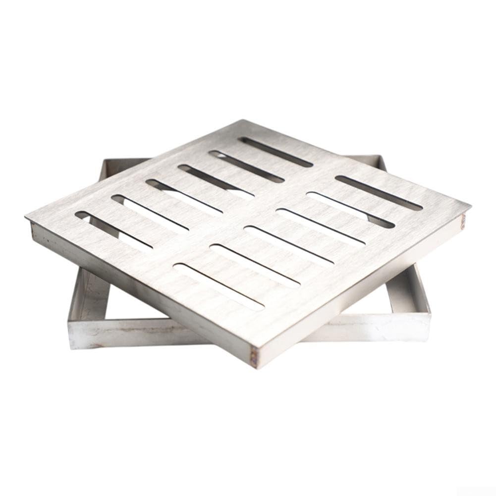 Grille de drainage en acier inoxydable pour l'extérieur 200 x 200 x 30 mm 300 x 300 x 30 mm Argenté Design trou double rangée (300 x 300 x 30 x 3 mm)