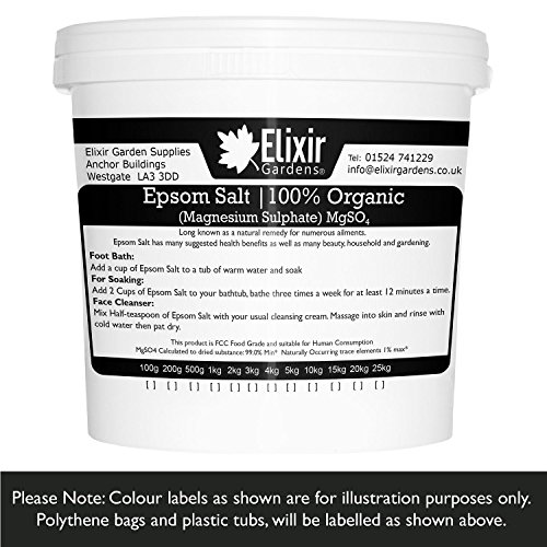 Elixir Gardens Organic FCC Food Epsom Bath Salts | 10KG Bucket/TUB | Magnesium Sulphate - Image 8