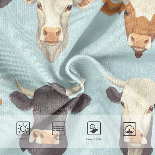 Wusikd Cow Heads Girls' Underwear Cotton Girls Briefs Soft Toddler Underwear 2T3