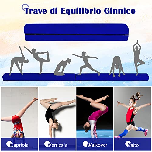 GYMAX Trave da Ginnastica in Legno di Pino e EPE