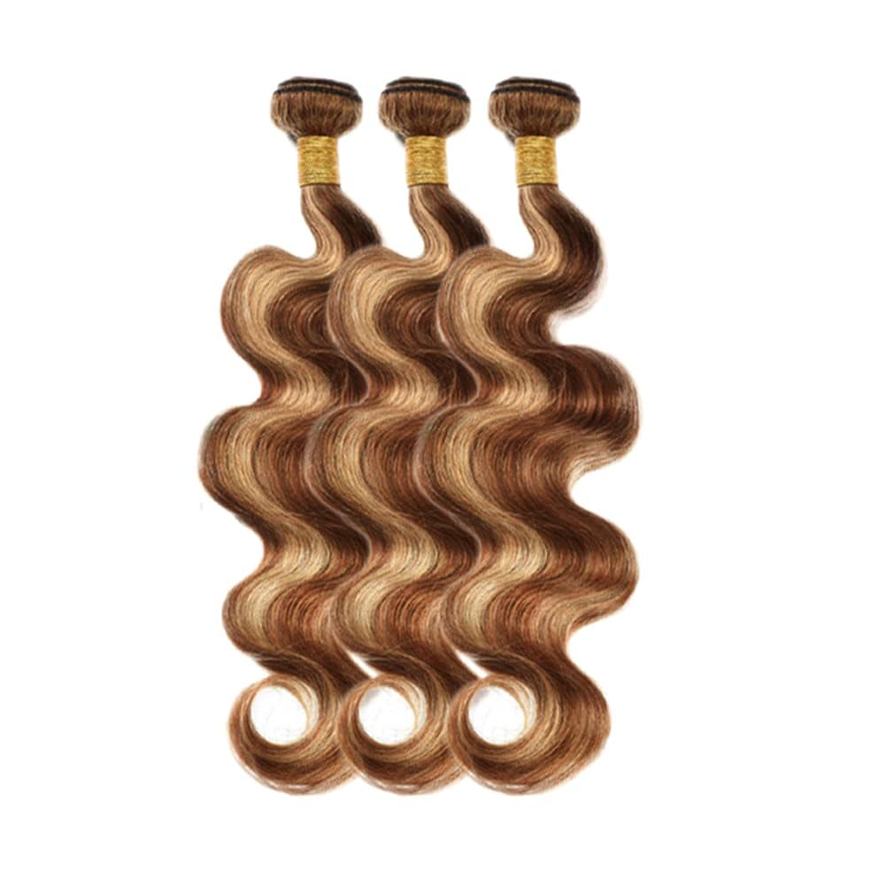 ラプンツェル　ホイル　4枚セット Amazon.com : P4/27 Bundles Highlight Body Wave Human Hair
