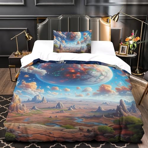 Housse de couette 3D terre parure de lit microfibre haute densité - 4