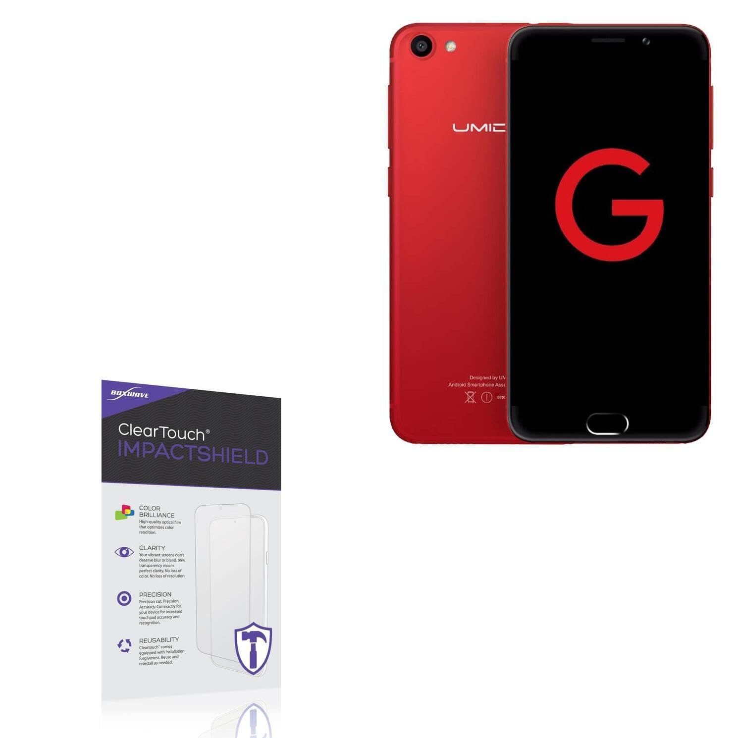 BoxWave Screen Protector Compatible With Umidigi G - ClearTouch ImpactShield (2-Pack), Impenetrable Screen Protector Flexible Film