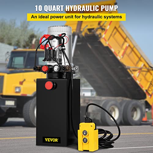 Mophorn Hydraulic Power Unit 10 Quart Hydraulic Pump Double Acting Power Unit Dump Trailer For Dump Trailer Car Lifting 3200 Psi (Steel, 10 Quart/Double Acting) #TOP1