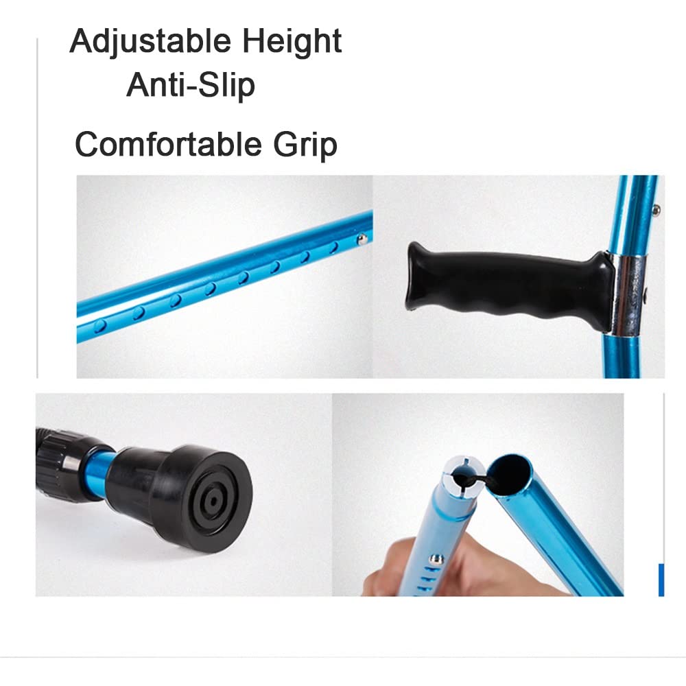 Składana kula, unisex kule przedramienia laska do chodzenia składane kule łokciowe regulowana wysokość ergonomiczny mankiet teleskopowe kule przedramienia lekkie/aluminium (rozmiar: X1)