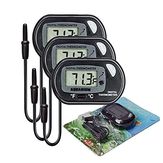AUTIDEFY LCD Digital Aquarium Thermometer Fish Tank Water Terrarium Temperature (3 Pack)