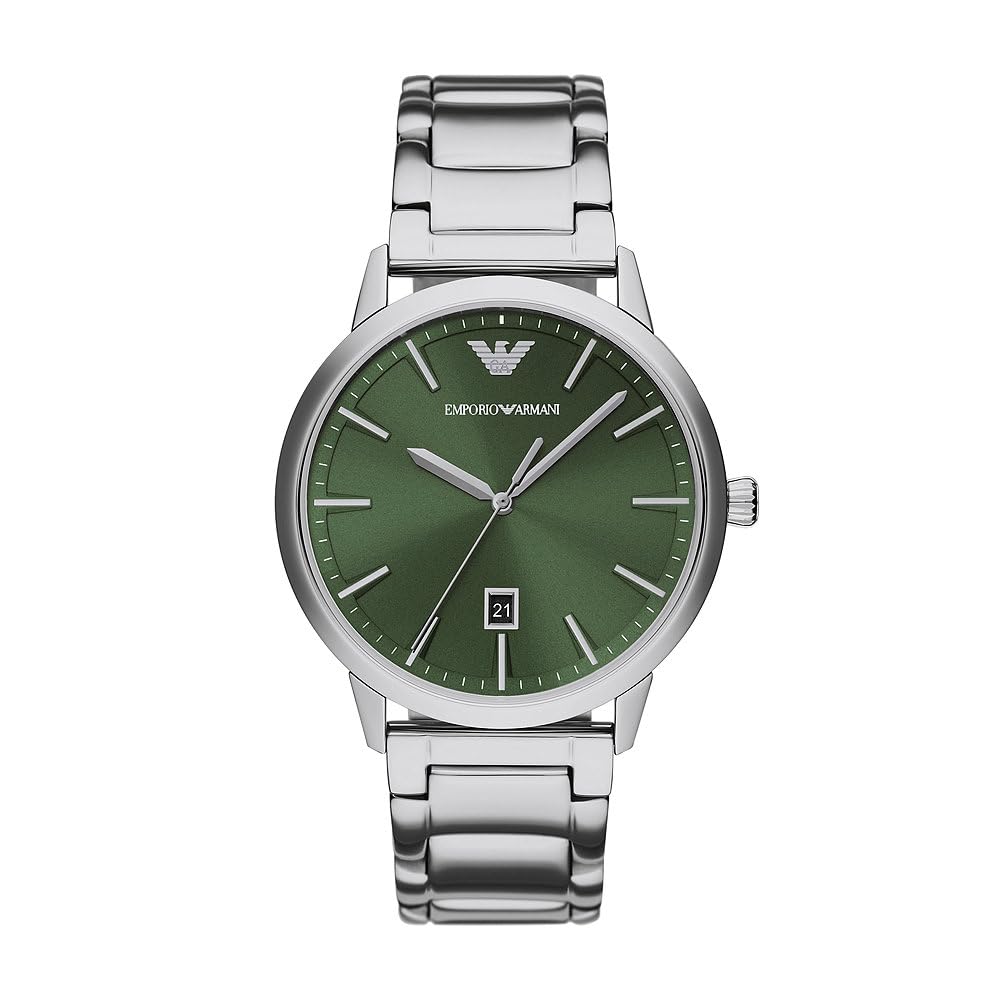 Emporio Armani Herrenuhr 3-Zeiger-Werk Datum Edelstahl, AR11575