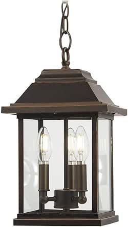 Minka Lavery Outdoor Pendant Lighting 72634-143C Mariner's Pointe, 3-Light 180 Watts, Oil Rubbed Bronze