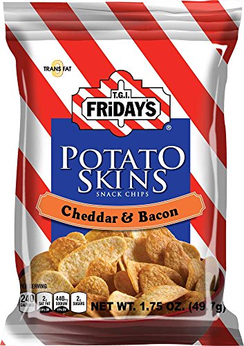 TGI Fridays Cheddar and Bacon Potato Skins - 1.75 oz. bag, 55 per case #1