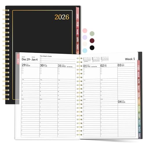 Appointment Book 2026 Planner, Forvencer Daily Weekly & Monthly Calendar Planner (Jan 2026-Dec 2026), 8.5"x11", Hourly Agenda Book, 30 Minute Increments, Flexible Cover, Organizer Notebook, A4, Black