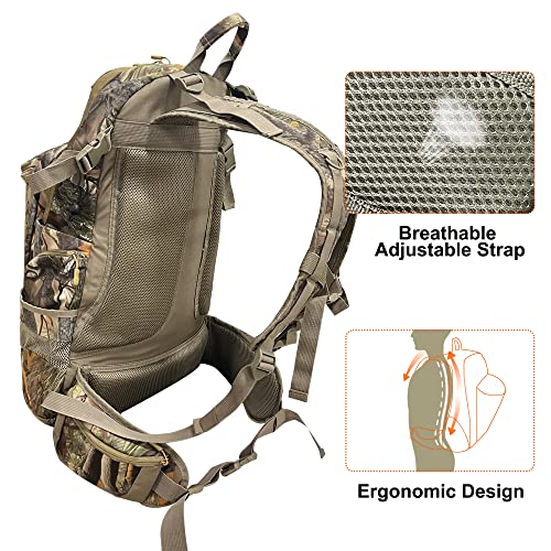 Mdstop Hunting Backpack, Waterproof Camo Hunting Pack, Large Capacity Bow Rifle Pistol Hunting Bag For Hunting Camping Hiking (Camo（L）) #TOP2