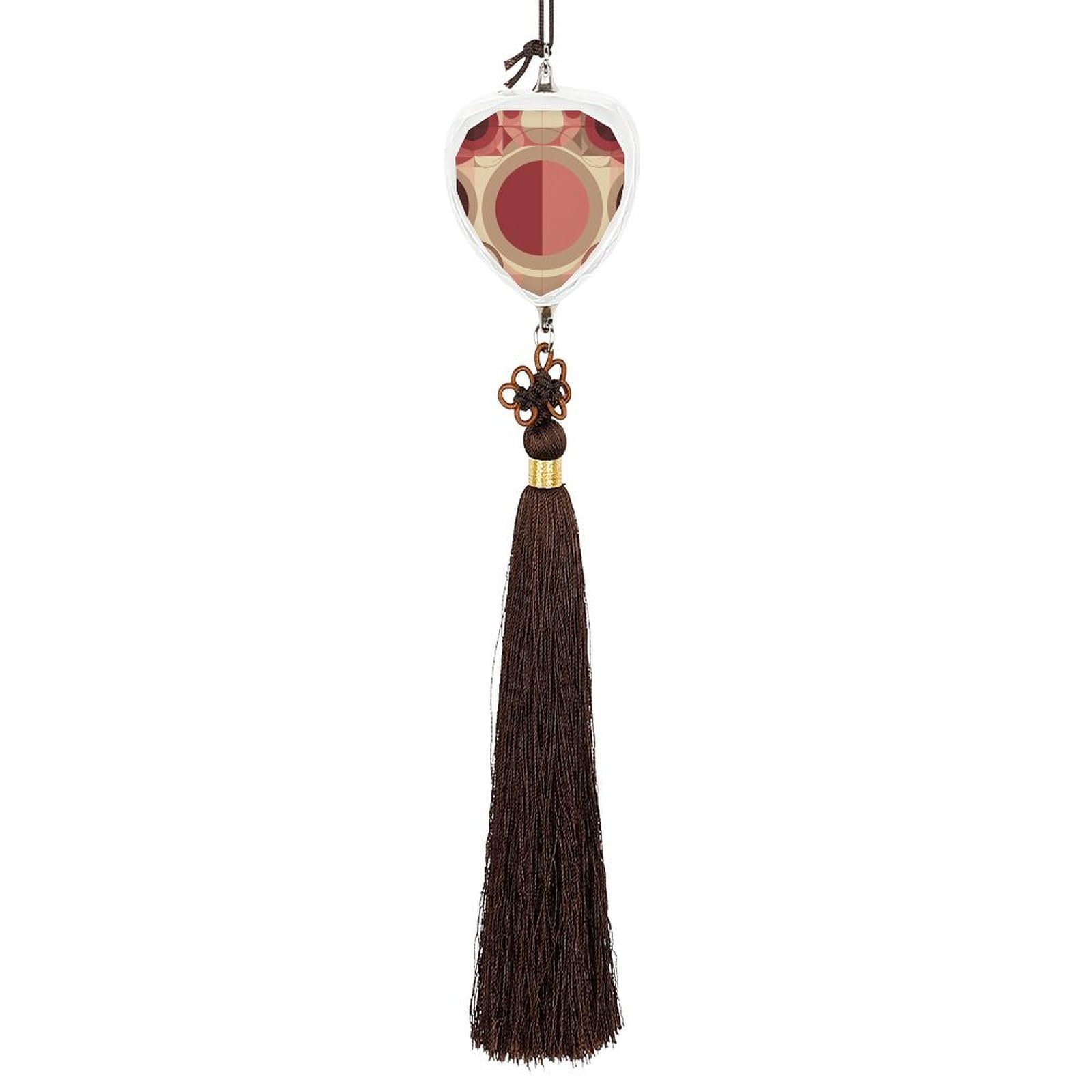Crystal Auto Pendant Charms Love Crystal Car Rear View Mirror Charms Red with Circles Auto Hanging Interior Ornament Pendant Car Interior Accessories for Women Men CarCharms Decor