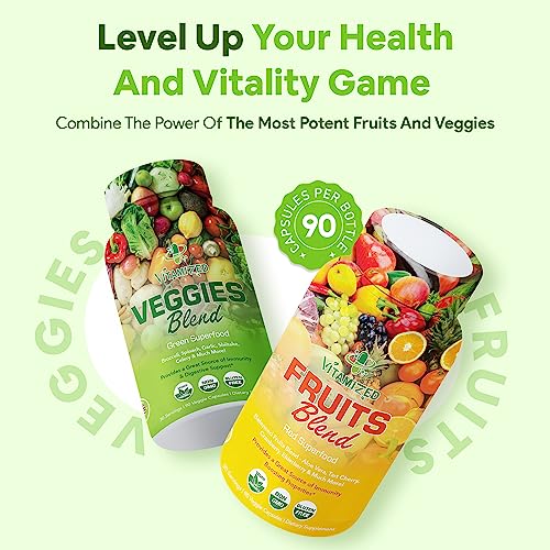 Superfood Fruit And Vegetables Capsules 2 Pack Supplements, Maintenance Blend For Overall Health & Energy Booster For Men & Women Non Gmo Made In Usa (180 Count) #TOP5