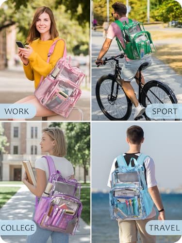 Image of Clear Backpack for School, Heavy Duty Transparent Bookbag