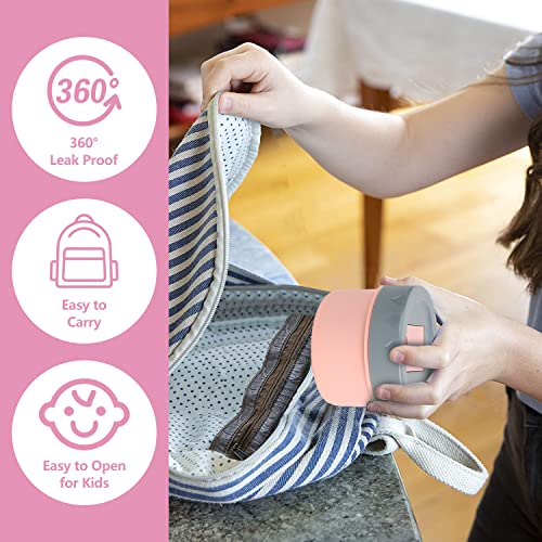 10Oz Soup Thermos Wide Mouth Vacuum Insulated Food Jar Stainless Fruit Snack Container Jar Thermos For Hot Food Rounds Leak Proof For School, Office （Pink） #TOP5