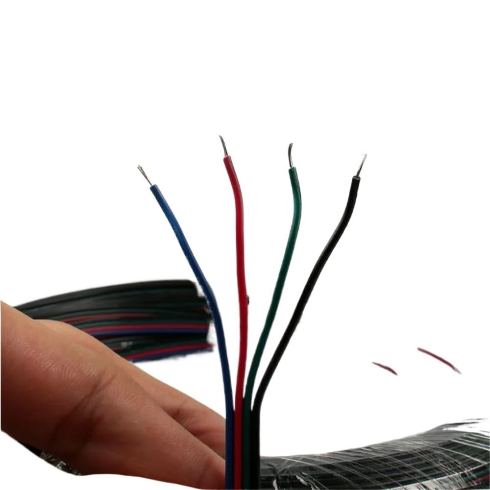 Fengyan Luces de paisaje Conector de cable eléctrico de 100m 4pin Conector de 4pin Cable for RGB 3528 5050 LED Accesorios de iluminación de tiras LED Cable de alambre plano LED Farola ( Talla : 100m )