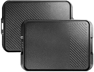 SENSARTE Non-Stick Grill Griddle Pan, 44.5 x 32 cm Upgraded Reversible 2 Burner Cast Aluminum Griddle with Grip Handles, Portable for Indoor Stovetop Outdoor Camping BBQ