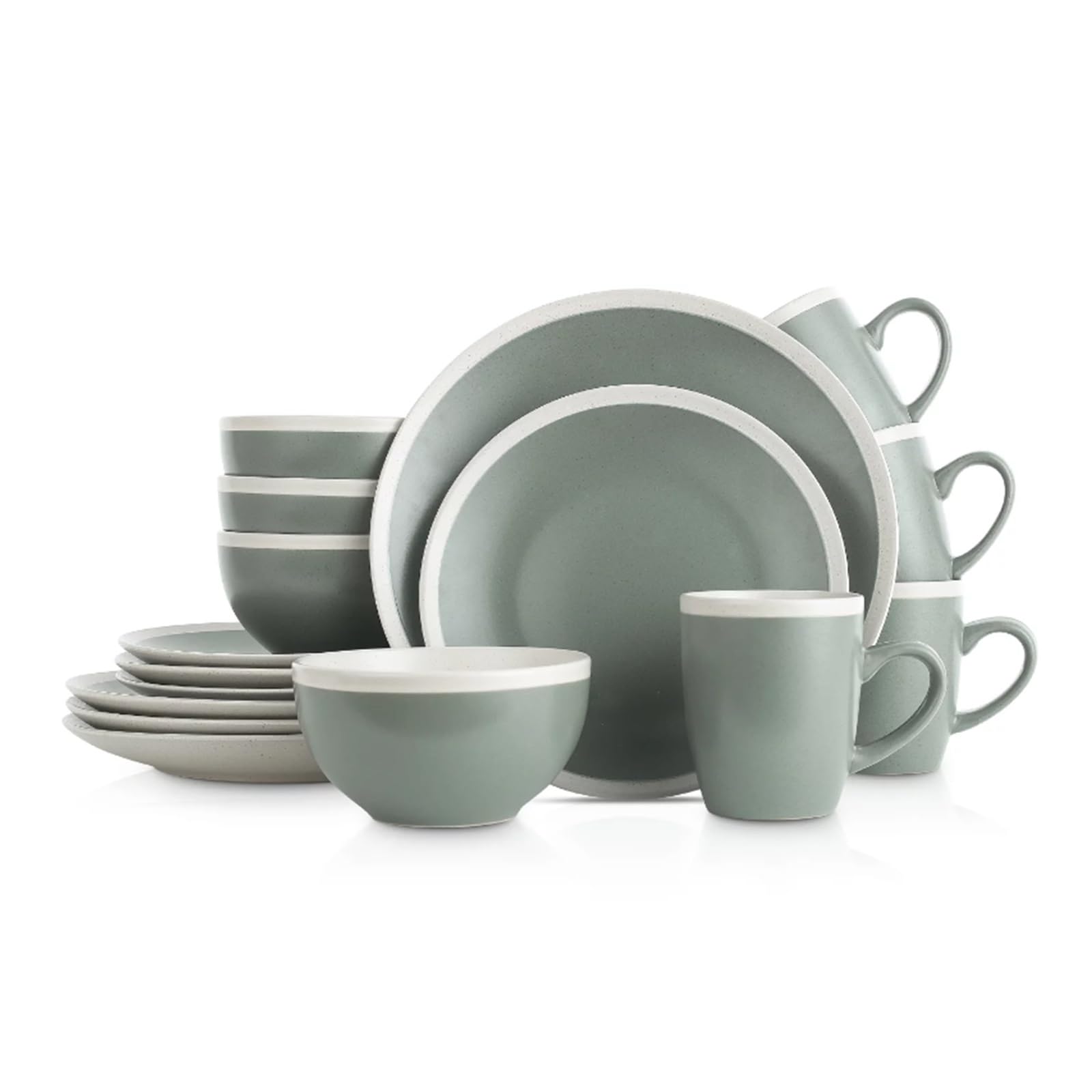 Vaisselle ronde 16 pièces crème pour le service de table au quotidien