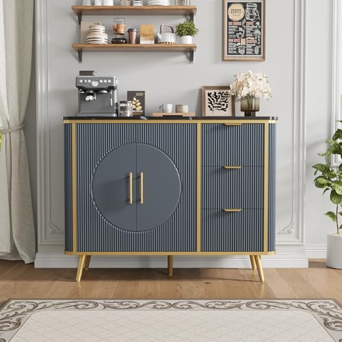 RNLRNL 47.3" Modern Buffet Cabinet with Storage, Kitchen Sideboard Buffet