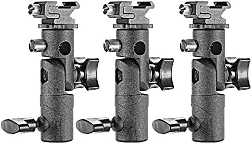 Neewer Professional Universal E Type Camera Flash Speedlite Mount Swivel Light Stand Bracket with Umbrella Holder for Canon Nikon Pentax Olympus and other Flashes, Studio Light, LED Light(3 Pack)