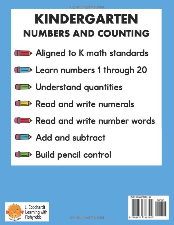 Numbers 1-20 Workbook Kindergarten Math Number Sense Activities: Number of the Day Kindergarten Math Readiness (Math Skill Builders) - Image 2