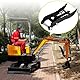 Minibagger-Daumenklemme, Einloch-Hydraulik-Minibagger-Daumenklemme aus Mn-Stahl mit 2 Stück M14-Schläuchen für Bauwesen, Gartenarbeit und Obstgartenverwaltung