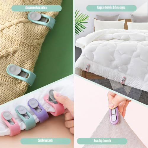 Miniatura 6 de Trketk 18 Clips De Edredón Para Ropa De Cama, Clips De Funda De Edredón De Alta Elasticidad Sin Alfileres, Antimovimiento, Antideslizantes, Soportes De Edredón Sin Costura, Para Funda De Edredón Para