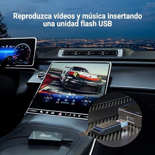 OTTOCAST Bezprzewodowy adapter CarPlay, Android Auto Wireless Adapter, obsługa Netflix i YouTube, Play U-Disk, multimedialna karta wideo, AI-Box, klucz USB do fabrycznie okablowanych samochodów